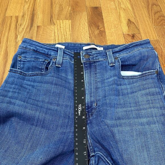 Levis 726 Flare Jeans‎ Womens 32 Blue High Rise Denim Waterless Stretch Zip Fly - Picture 11 of 13